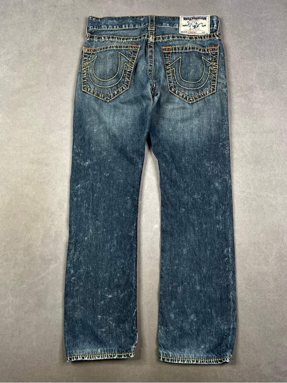 True Religion Vintage Wash Blue Straight Jeans